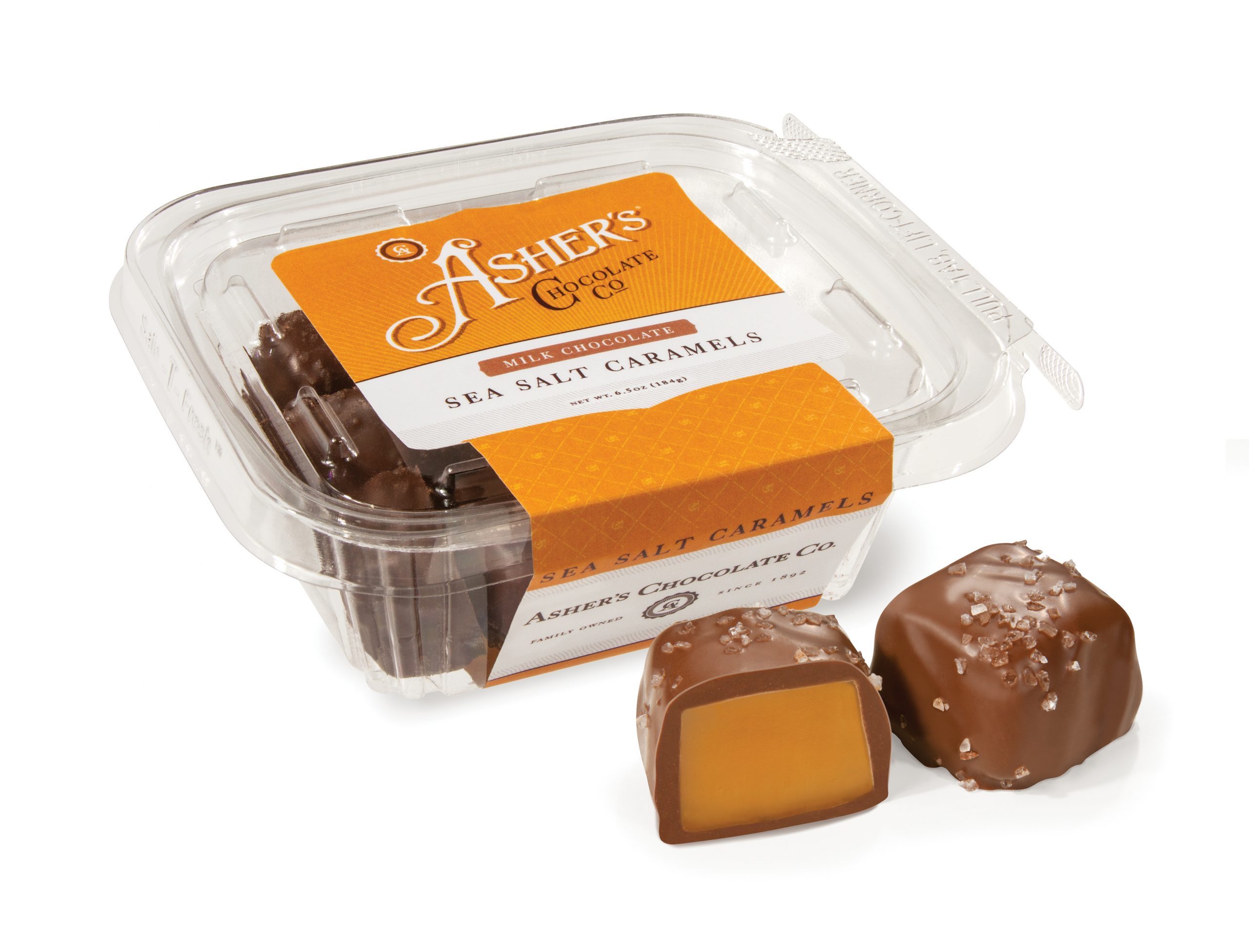 Milk Chocolate Sea Salt Caramels, Fresh Pack Asher's Chocolate Co.