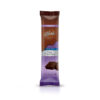 Sugar Free Dark Chocolate Bar on white background. Packaging is brown with purple detail and 2 Dark Chocolate Squares pictured on the front.